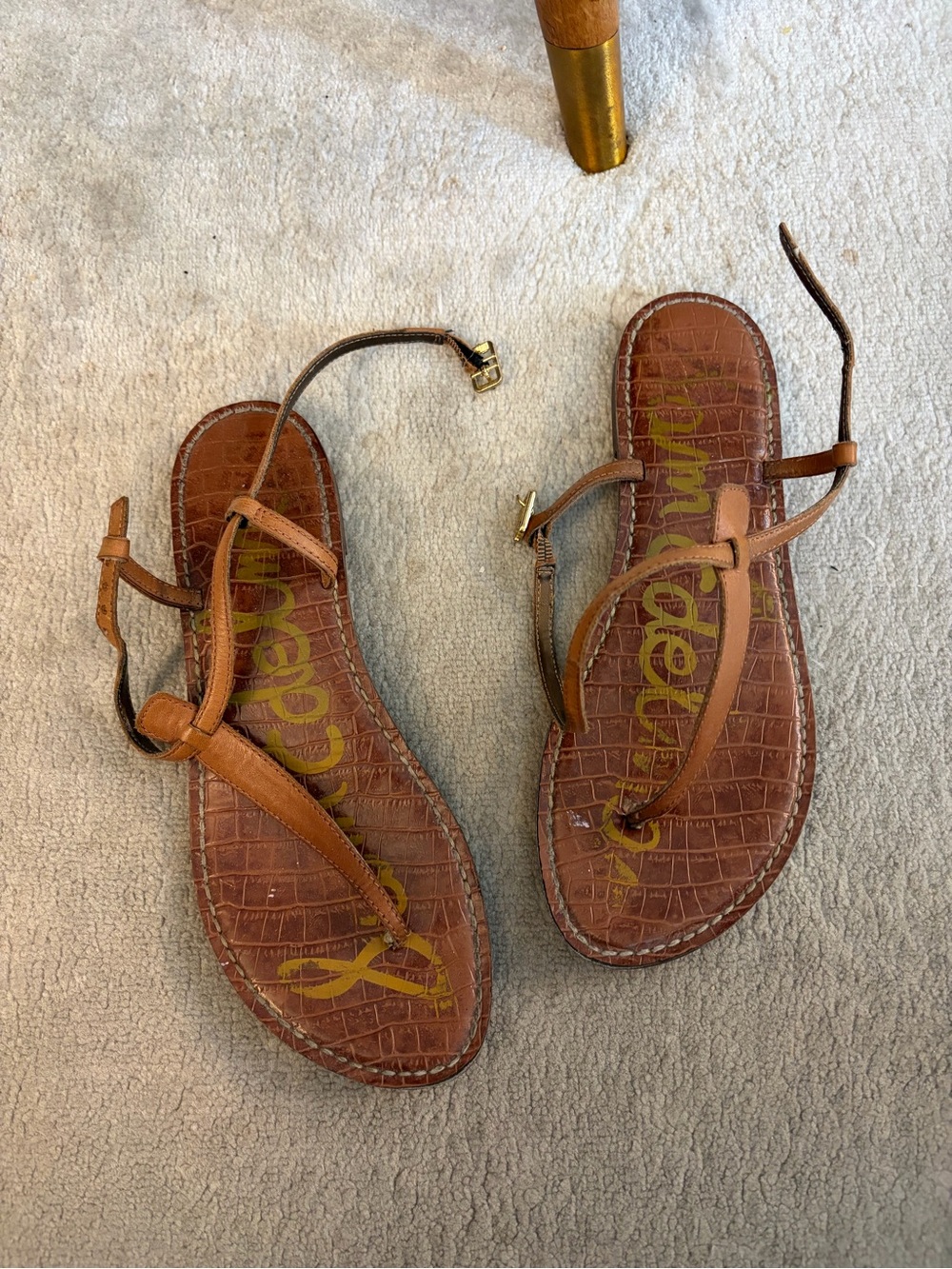 Sam Edelman Gigi Tan Leather Ankle-Strap Sandals